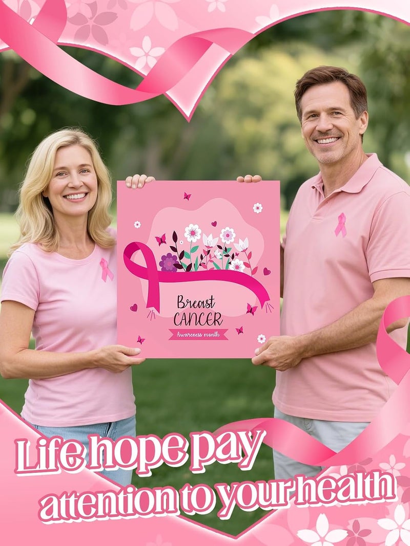 Alphatool 100 Pcs Breast Cancer Awareness Pink Ribbon Pins - Breast Cancer Gifts for Woman Breast Cancer Awareness Accessories for Public Event Charity Survivor Campaign Party Favors - Image 2